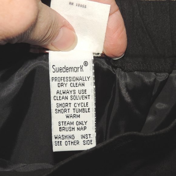 Black Gray Suedemark midi skirt - Picture 3 of 5